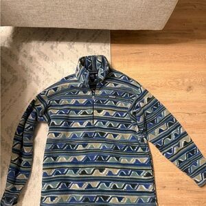 Patagonia Blue and Green Fleece Pullover